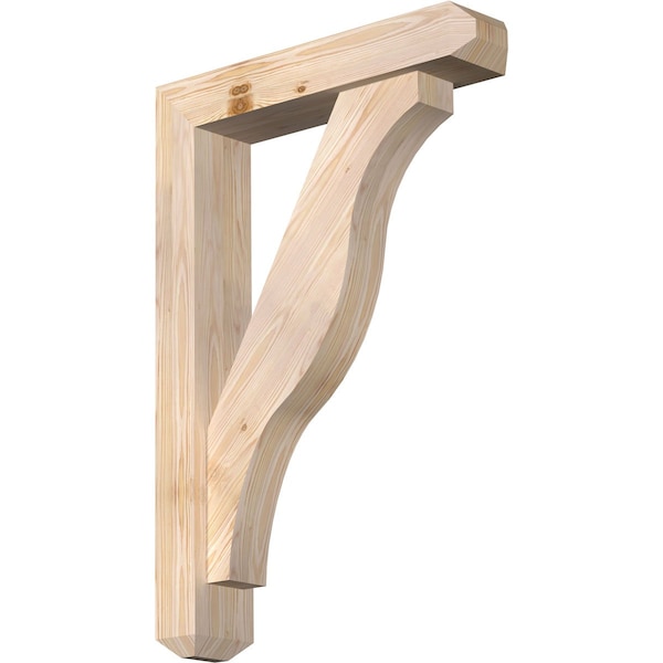 Ekena Millwork Funston Craftsman Smooth Bracket w/ Offset Brace, Douglas Fir, 5 1/2"W x 26"D x 38"H BKT0604X26X38FST04SDF - main
